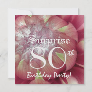 Invitation SURPRISE 80e anniversaire Pink Dahlia BY06