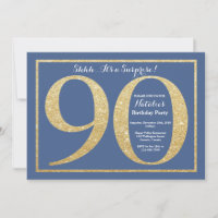 Surprise 90e Anniversaire Paillettes Bleues et Dor
