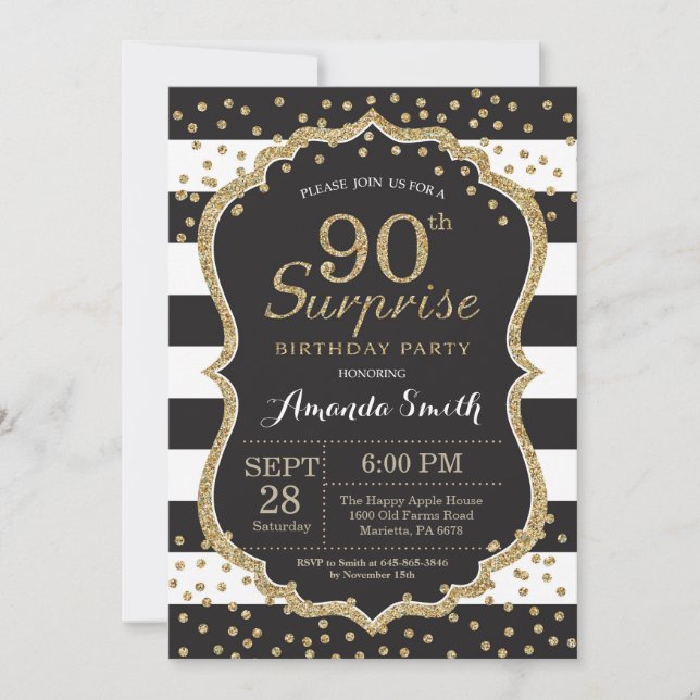Invitation surprise 90e anniversaire. Parties scin (Devant)