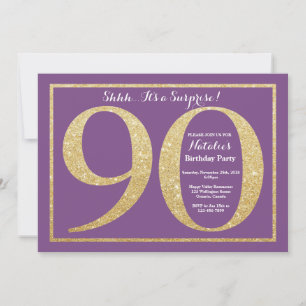 Invitation Surprise 90e anniversaire Parties scintillant viol