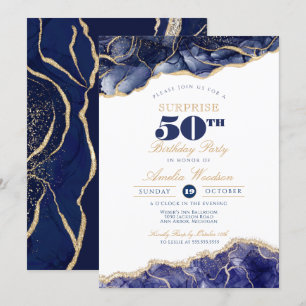 Invitation Surprise Adulte 60e Anniversaire Fête Élégant Agat