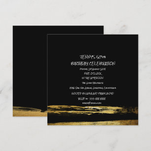 Invitation Surprise Anniversaire de la fête Golden Black Bros