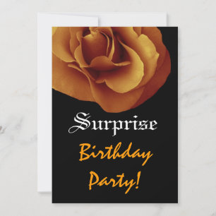 Invitation SURPRISE Birthday Gold Rose Nom personnalisé