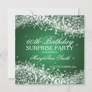 Invitation Surprise Birthday Party Sparkling Wave Green