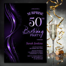 Surprise Black Purple 50e fête d'anniversaire