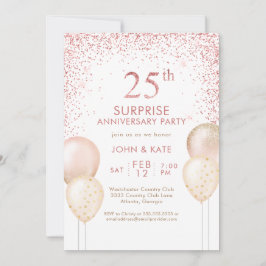 Invitation Surprise Calligraphie Rose 25e Anniversaire