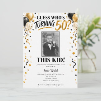 Invitation Surprise d'ancienne photo pour un anniversaire