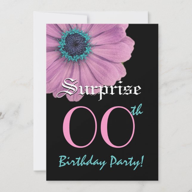 Invitation Surprise d'année personnalisée Anniversaire Modèle (Devant)