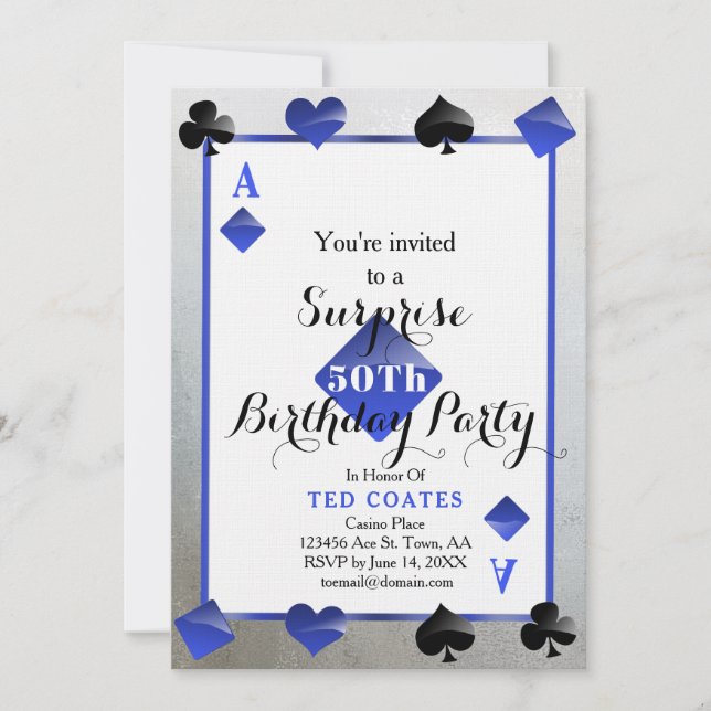 invitation surprise d'anniversaire du casino (Devant)