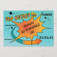 Invitation surprise dans le style de la bande dess