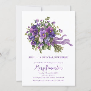 Invitation Surprise de fête pour les 70 ans Bouquet floral vi