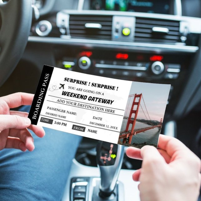Invitation Surprise du week-end Passe d'embarquement Getaway  (Créateur téléchargé)
