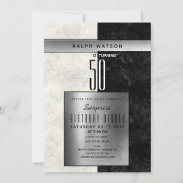Invitation Surprise Élégant 50e Anniversaire