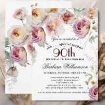 Surprise Élégante de Fleurs Peintes pour 90e Anniv
