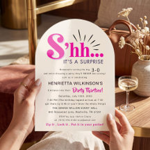 Invitation surprise en arche rose gras pour trenti