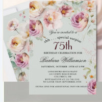 Surprise Fleurs Peintes Élégantes 75e Anniversaire