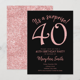 Invitation Surprise Forty Rose Gold 40e anniversaire 