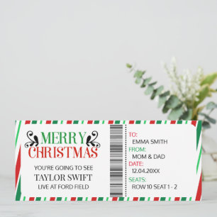 Invitation Surprise Noël Concert cadeau Billet cadeau Noël