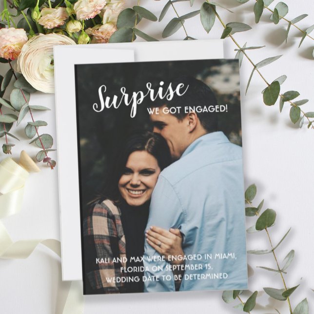 Invitation Surprise Nous Nous Sommes Engagés Photo Fiançaille (Créateur téléchargé)