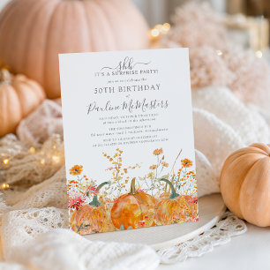 Invitation SURPRISE PARTY 50e anniversaire Citrouille Fleur s