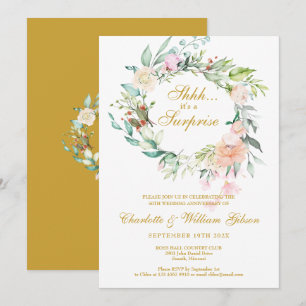 Invitation Surprise Party 50e anniversaire de Mariage Floral