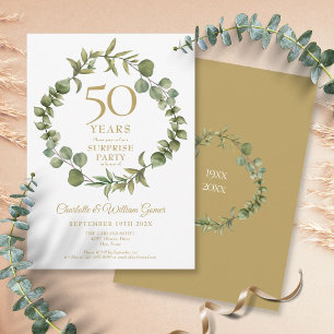 Invitation Surprise Party 50e anniversaire Mariage verdure