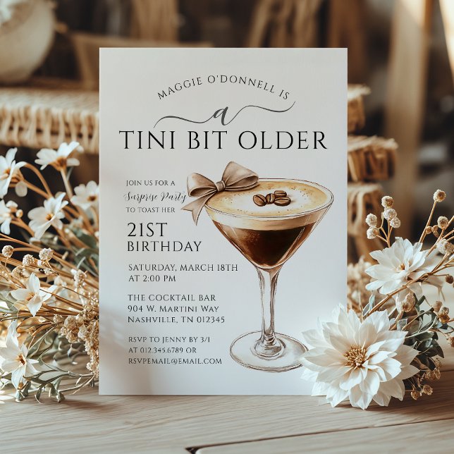 Invitation SURPRISE PARTY A Tini Bit Ancien Martini 21e (Créateur téléchargé)