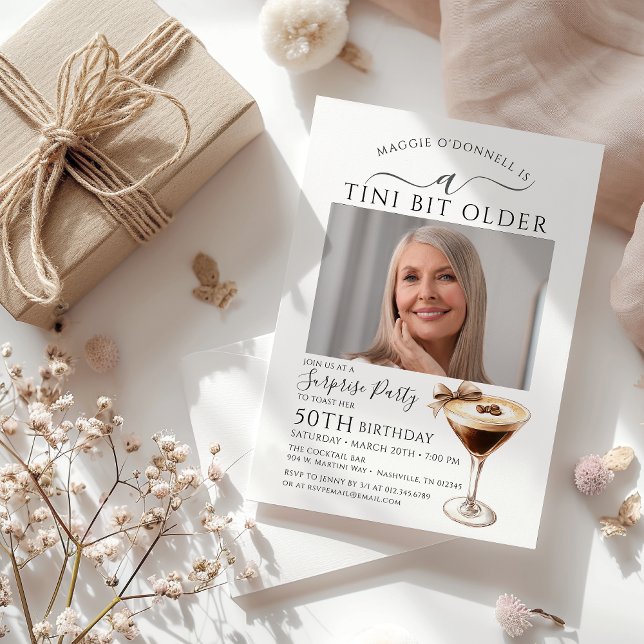 Invitation SURPRISE PARTY A Tini Bit Ancien Martini 50e (Créateur téléchargé)