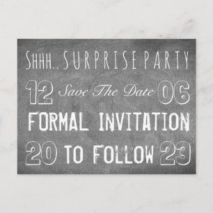 Invitation Surprise Party Enregistrer la date Tabl