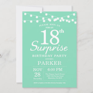 Invitation surprise pour 18e anniversaire vert men