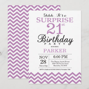 Invitation surprise pour 21e anniversaire Chevron 