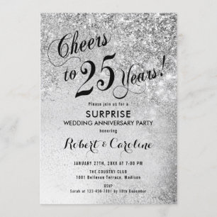 Invitation Surprise pour 25e anniversaire de mariage - Argent