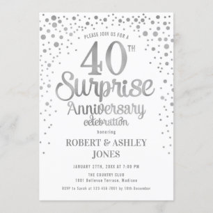 Invitation Surprise pour 40e anniversaire de mariage - Argent