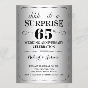 Invitation Surprise pour 65e anniversaire de mariage - Noir A