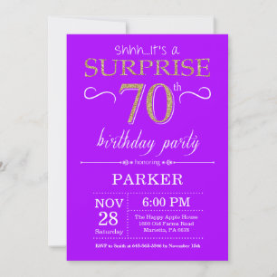 Invitation surprise pour 70 ans Anniversaire Viole