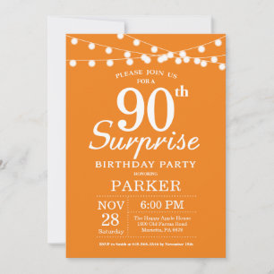 Invitation surprise pour 90e anniversaire Orange