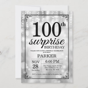 Invitation surprise pour 90e anniversaire paillett