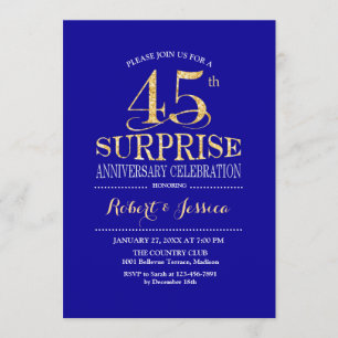 Invitation Surprise pour le 45e anniversaire de mariage - Ble
