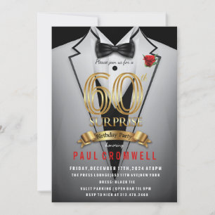 Invitation surprise pour les 60 ans en smoking