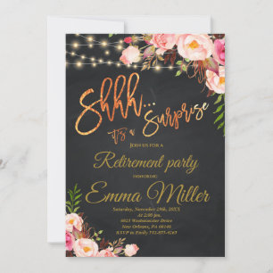 Invitation Surprise Retraite Party, Boho Floral Retraite