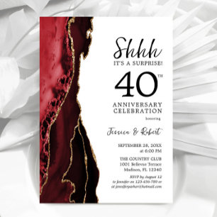Invitation Surprise Ruby Red 40e Anniversaire