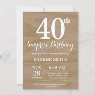 Invitation surprise rustique pour les 40 ans