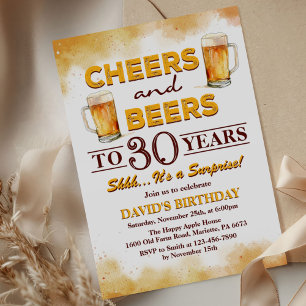 Invitation Surprise Soirée d'anniversaire et bière