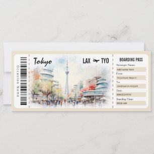 Invitation Surprise Tokyo Boarding Pass Certificat cadeau Inv