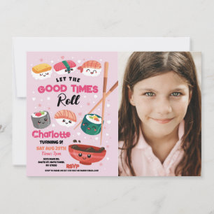 Invitation Sushi Dinner Girls Japonais Anniversaire Photo