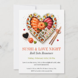 Invitation Sushi et Nuit d'Amour Party - Sushi de la Saint-Va