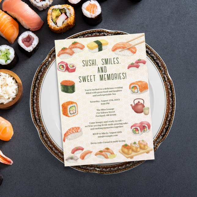 Invitation Sushi, smiles, and sweet memories! (Créateur téléchargé)