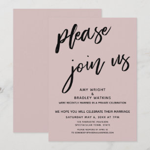 Invitation Svp Joignez-vous à Nous Réception de Mariage Rose 