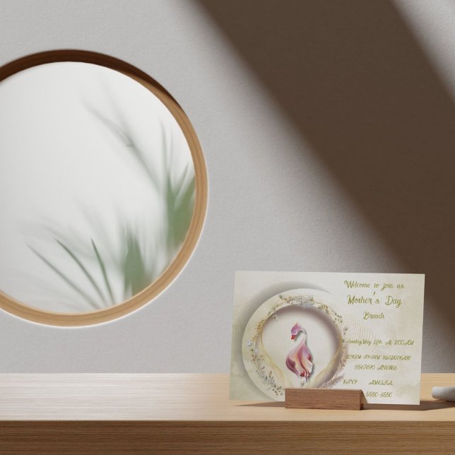 Invitation Swan chic parti MÈRE (Créateur téléchargé)