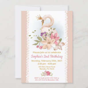 Invitation Swan Princess Anniversaire